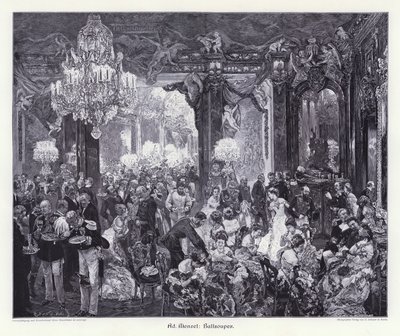 Ball-Supper (Gravur) von Adolph Friedrich Erdmann von (after) Menzel