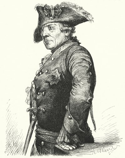 Friedrich der Große, König von Preußen (Stich) von Adolph Friedrich Erdmann von (after) Menzel