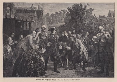Friedrich der Große, König von Preußen, auf einer Reise von Adolph Friedrich Erdmann von (after) Menzel