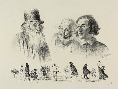 Platte zwei, aus Radierversuche von Adolph Menzel