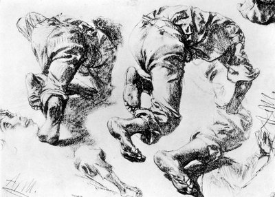 Eine Seite mit Skizzen, 1913 von Adolph Menzel