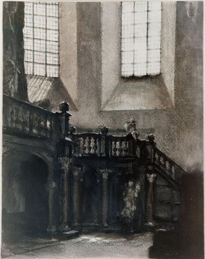 Blick auf eine barocke Orgelempore von Adolph Menzel