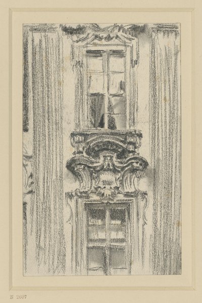 Detail der Fassade des British Hotel in Dresden von Adolph Menzel