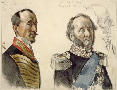 Dr. von Zander und Graf zu Dohna-Schlodien. Studie zum Gemälde "Krönung Wilhelms I. in Königsberg" von Adolph Menzel