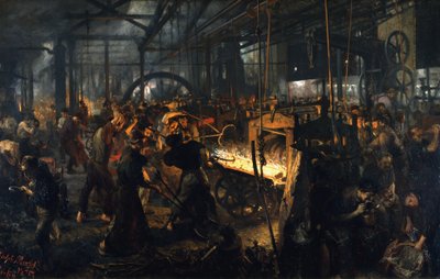 Eisenwalzwerk (Moderne Zyklopen) von Adolph Menzel