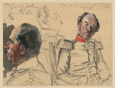 General der Infanterie Eduard von Peucker, Porträtstudien zu "Die Krönung Wilhelms I. in Königsberg" von Adolph Menzel