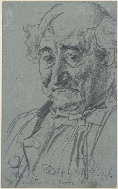 Heinrich von Kleist, Der zerbrochene Krug: Der Schauspieler Theodor Döring als Dorfrichter Adam von Adolph Menzel