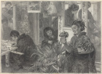 Japanischer Künstler bei der Arbeit von Adolph Menzel