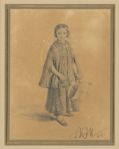 Kinderbildnis der Constanze Beling, geb. Martini. Tochter des Kreisgerichtsrats Carl Martini und dessen Ehefrau Pauline Martini von Adolph Menzel