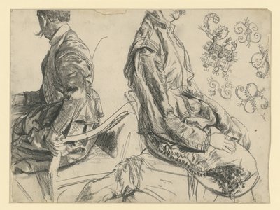 Modell im Prunkkleid des Kurfürsten Johann Georgs I. von Sachsen in zwei Ansichten, Historisches Museum, Dresden von Adolph Menzel