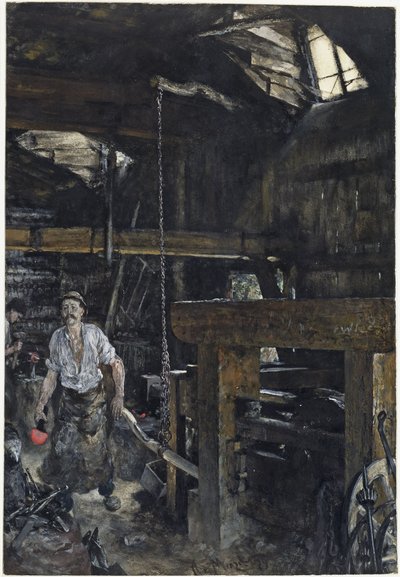 Schmiede in Gastein von Adolph Menzel