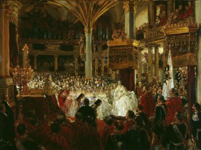Die Krönung von Wilhelm I. zum König von Preußen im Schloss Königsberg 1861, 1861 von Adolph Menzel