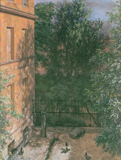 Ansicht eines kleinen Hofes von Adolph Menzel