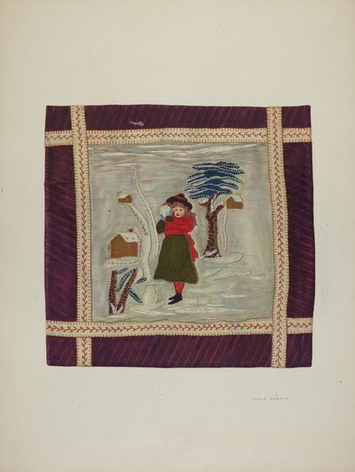 Applikations-Überwurf (Detail), 1941 von Adolph Opstad