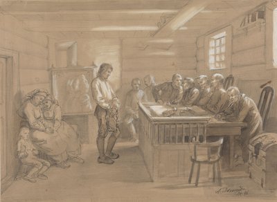 Eine Gerichtsszene auf dem Land von Adolph Tidemand