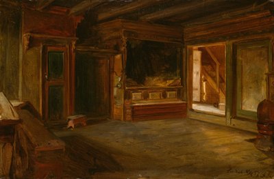 Bauernhof-Interieur aus Sandak von Adolph Tidemand