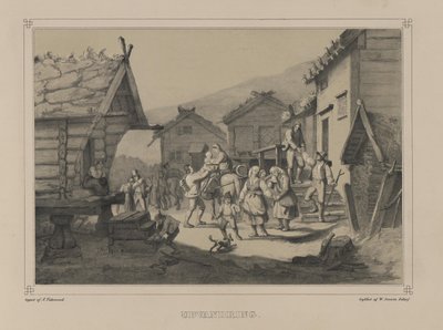 Illustration aus dem Buch Norge fremstillet i Tegninger von P.Chr. Asbjørnsen, veröffentlicht von Chr. Tønsberg (Norwegen, 1848) von Adolph Tidemand