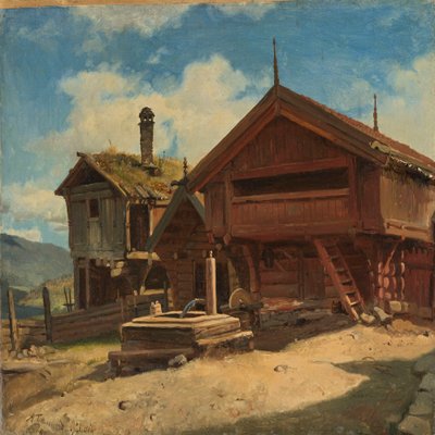 Der Bauernhof Gulsvik in Hallingdal von Adolph Tidemand