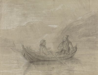 Zwei Fischer im Boot von Adolph Tidemand