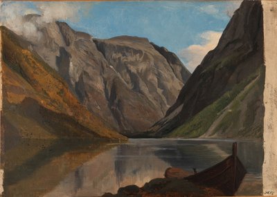 Blick auf Gudvangen von Adolph Tidemand
