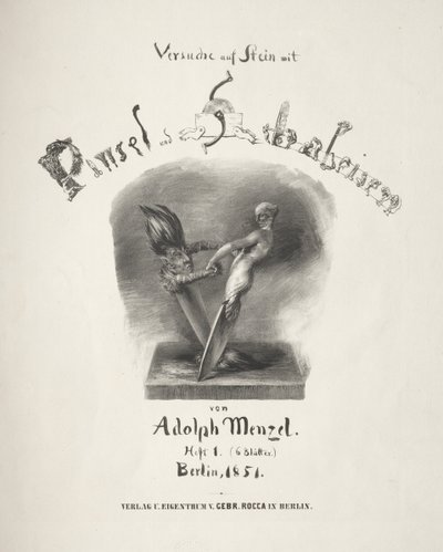 Essay über Stein mit Pinsel und Schaber von Adolph Menzel