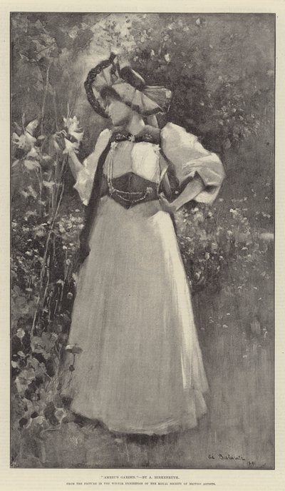 Amreis Garten, aus dem Bild in der Winterausstellung der Royal Society of British Artists von Adolphe Birkenruth