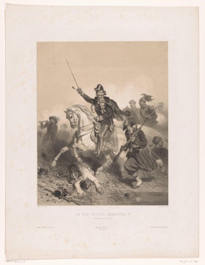 König Viktor Emanuel II. von Italien während der Schlacht bei Palestro von Adolphe Jean Baptiste Bayot
