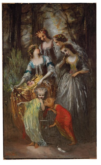 Die Kaiserin Eugénie und ihre Begleiter von Adolphe Joseph Thomas Monticelli