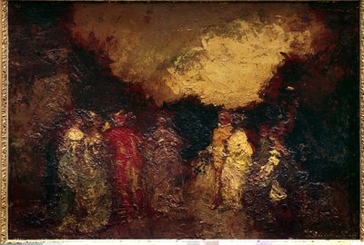 Spaziergang in einem Park bei Dämmerung von Adolphe Joseph Thomas Monticelli