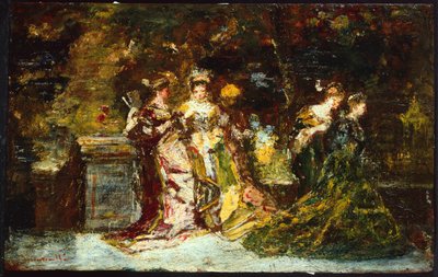 Frauen in einem Park, ca. 1858 von Adolphe Joseph Thomas Monticelli