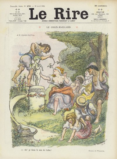 Blindekuh. Illustration für Le Rire von Adolphe Leon Willette