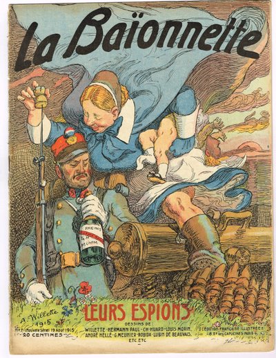 Cover von "La Baionnette", Satirisch in Farben von Adolphe Leon Willette