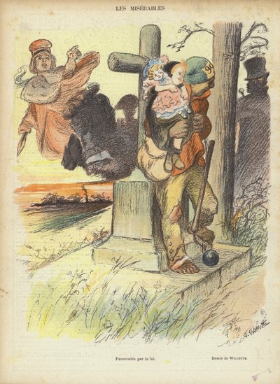 Les Misérables, Illustration für Le Rire von Adolphe Leon Willette