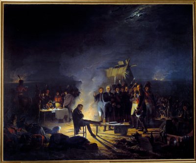 Biwak von Napoleon I. auf dem Schlachtfeld von Wagram (5.-6. Juli) von Adolphe Roehn