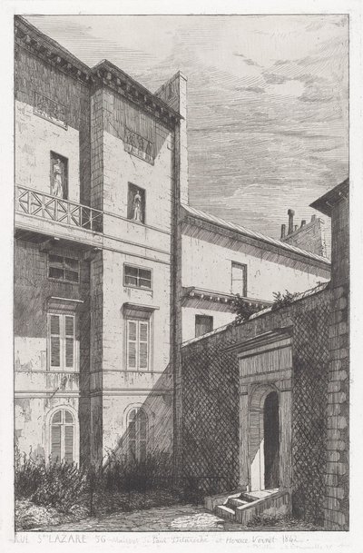 Rue St. Lazare 56, Haus von Paul Delaroche und Horace Vernet von Adolphe Théodore Jules Martial Potémont