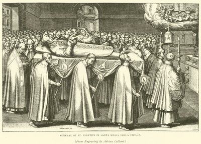Begräbnis des Heiligen Ignatius in Santa Maria Della Strada von Adriaen (after) Collaert
