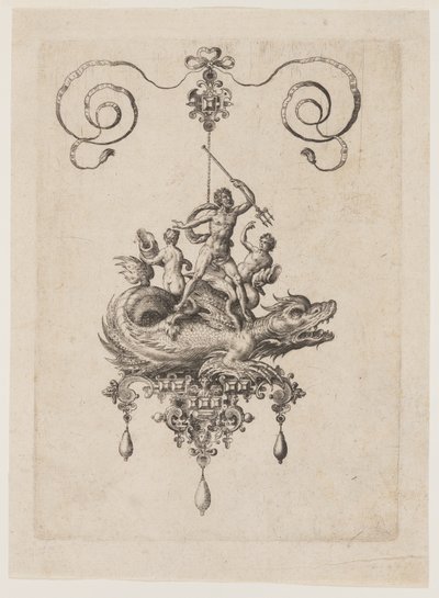 Entwürfe für Anhänger mit Seemonstern von Adriaen Collaert