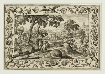 Die Flucht nach Ägypten, aus Landschaften mit Alten und Neuen Testament-Szenen und Jagdszenen von Adriaen Collaert