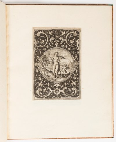 Venus, Platte aus einer Suite von 6 ornamentalen Entwürfen mit dem Urteil des Paris von Adriaen Collaert