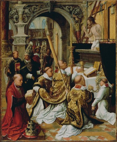 Die Messe des Heiligen Gregor des Großen, ca. 1510-1520 von Adriaen Isenbrandt or Isenbrant