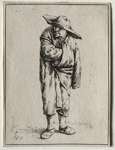 Bauer mit der Hand im Umhang von Adriaen Jansz. van Ostade