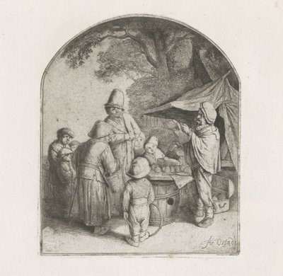 Figuren bei einem Quacksalberstand von Adriaen van Ostade