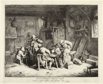 Der Feinschmecker in Gesellschaft (Das Frühstück) von Adriaen van Ostade