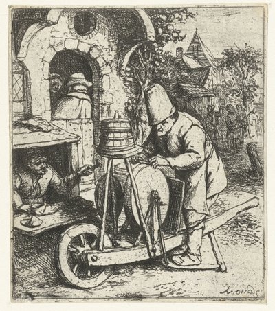 Messerschleifer bei der Arbeit in einer Schuhmacherwerkstatt von Adriaen van Ostade