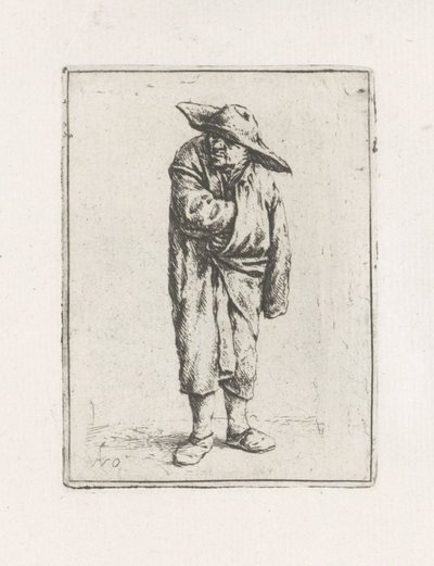 Staande boer met hand in zijn mantel von Adriaen van Ostade