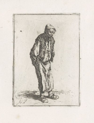 Stehender Mann mit den Händen auf dem Rücken von Adriaen van Ostade