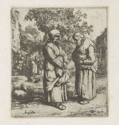 Zwei alte Frauen im Gespräch von Adriaen van Ostade