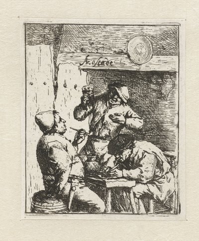 Zwei Raucher und ein Trinker in einer Herberge von Adriaen van Ostade