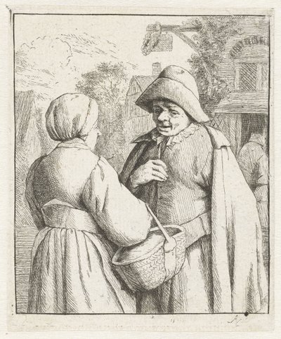 Frau und Mann im Gespräch von Adriaen van Ostade