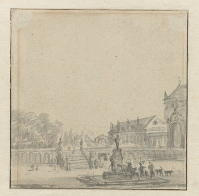 Vorhof eines Palastes mit einem Brunnen von Adriaen van de Velde (possibly)